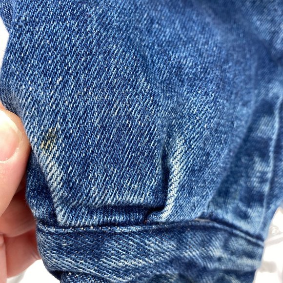 Vintage Bramble Lane Denim bomber jacket size medium plaid lining cotton - Picture 7 of 11